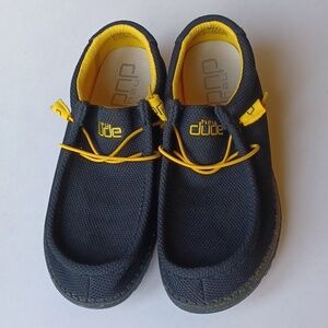 Hey Dude Wally Socks Slip On Shoes SZ 12 Black Lemon Yellow RARE